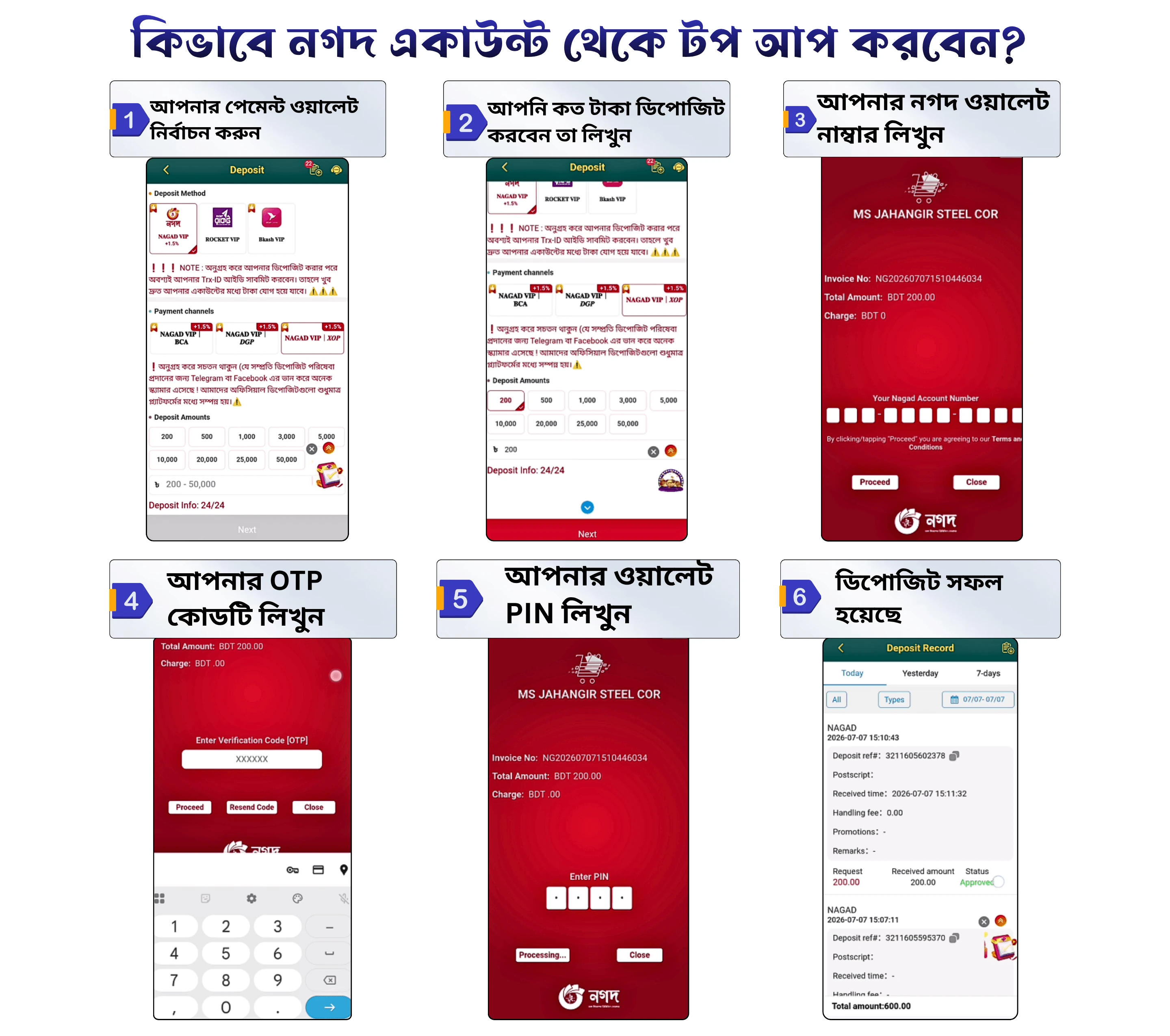 নগদ ডিপোজিট পদ্ধতি টিউটোরিয়াল (Nagad Deposit Method Tutorial)